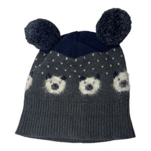 Tucker Tate Navy and Gray Pom-Pom Bear Hat.